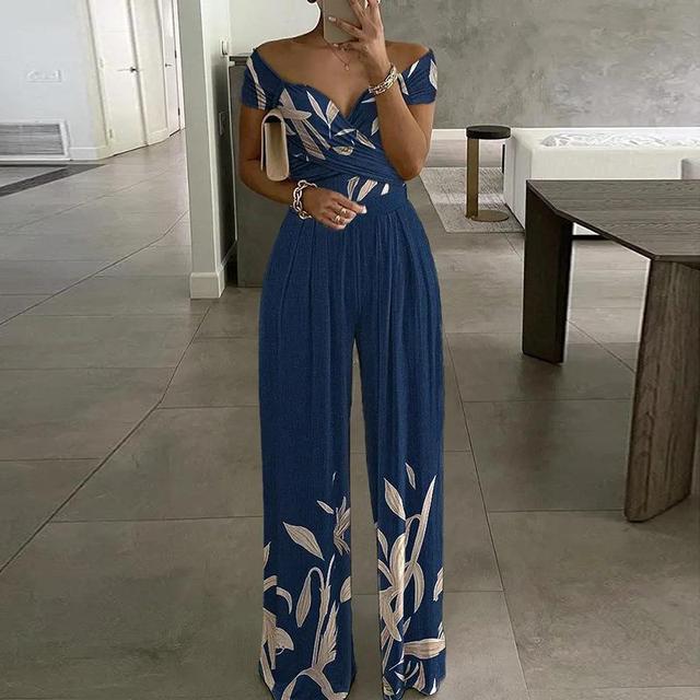 Harmony - Women's Off Shoulder Printed Wide Leg Jumpsuit - photo 5