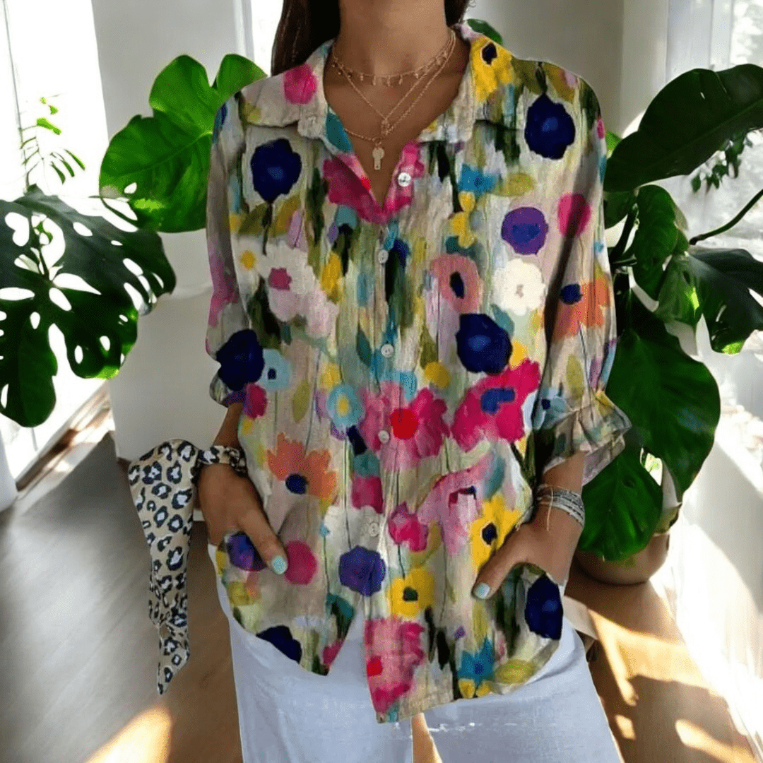 Blusa de seda clásica de corte regular para mujer, ideal para el trabajo y las noches relajadas