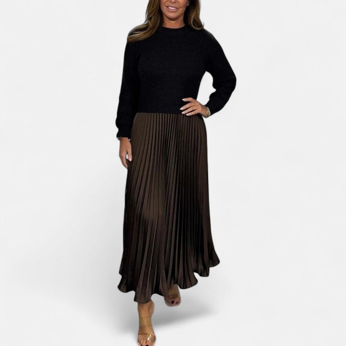 Helga - Women's Pleated Jumper Dress – view 11