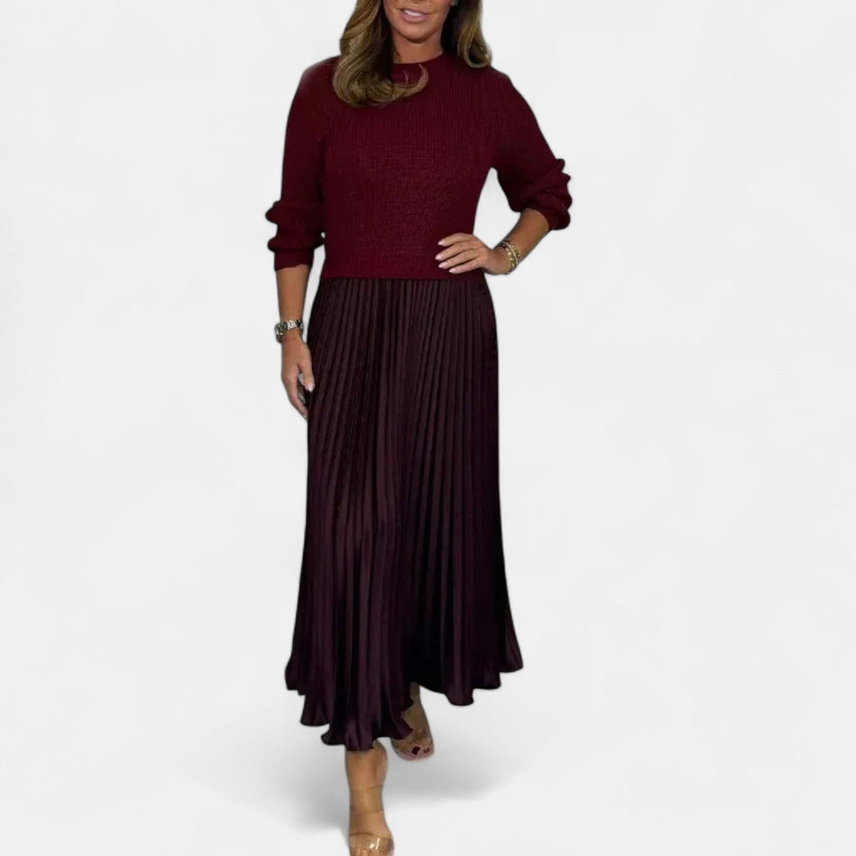Helga - Women's Pleated Jumper Dress – view 6