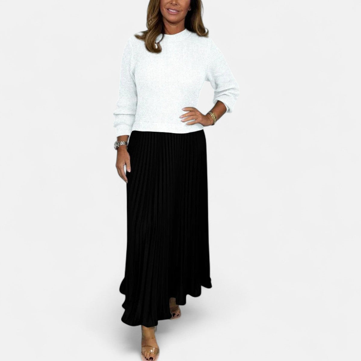 Helga - Women's Pleated Jumper Dress – view 8