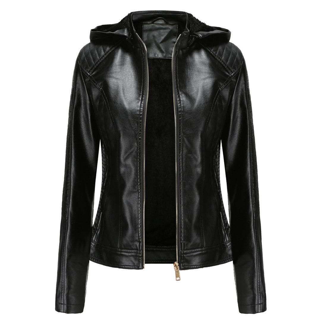 Henrietta - Women's Zip-Up Leather-Look Jacket - photo 1