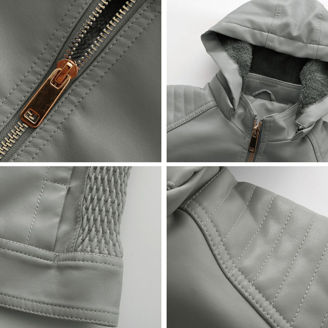 Henrietta - Women's Zip-Up Leather-Look Jacket - photo 10