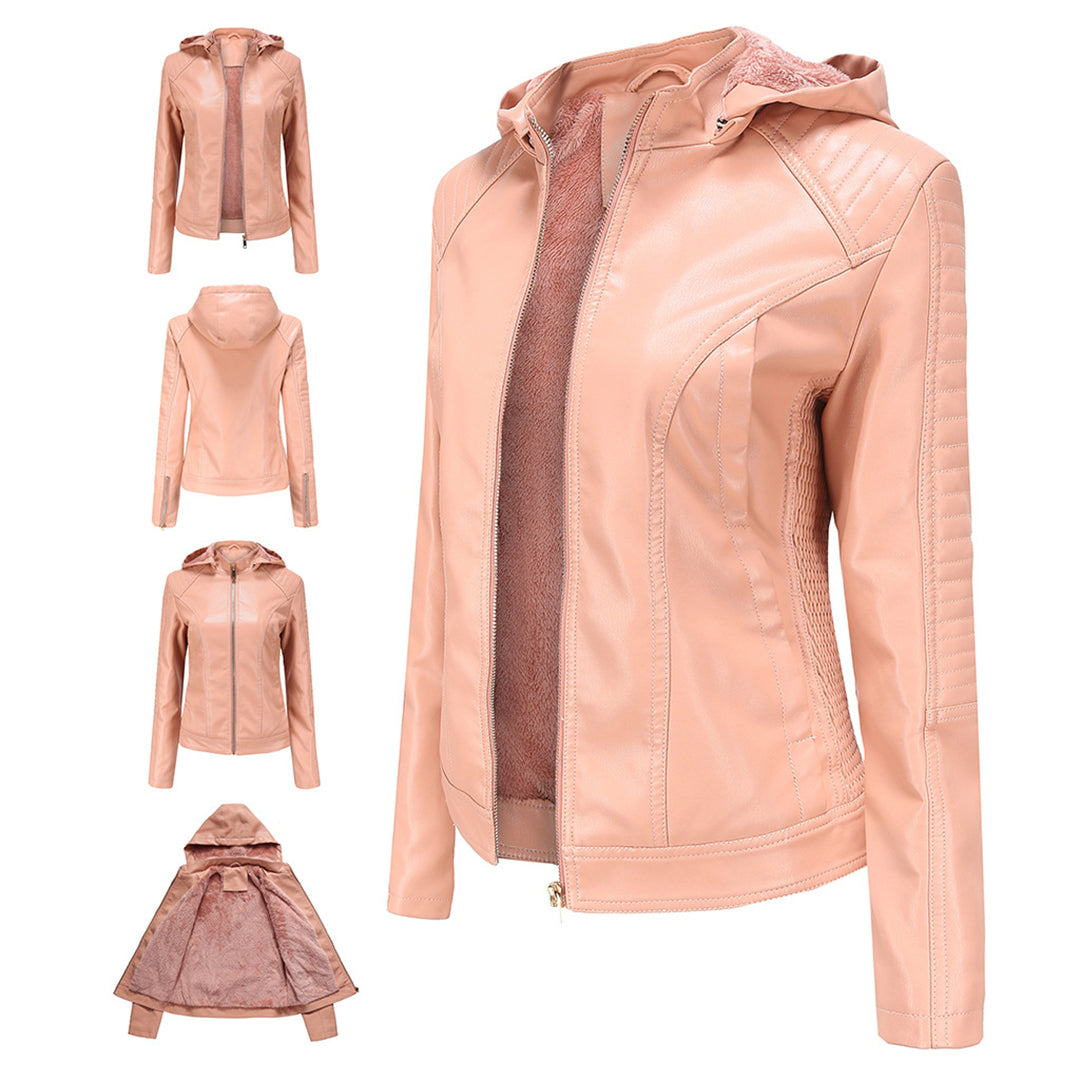 Henrietta - Women's Zip-Up Leather-Look Jacket - photo 11