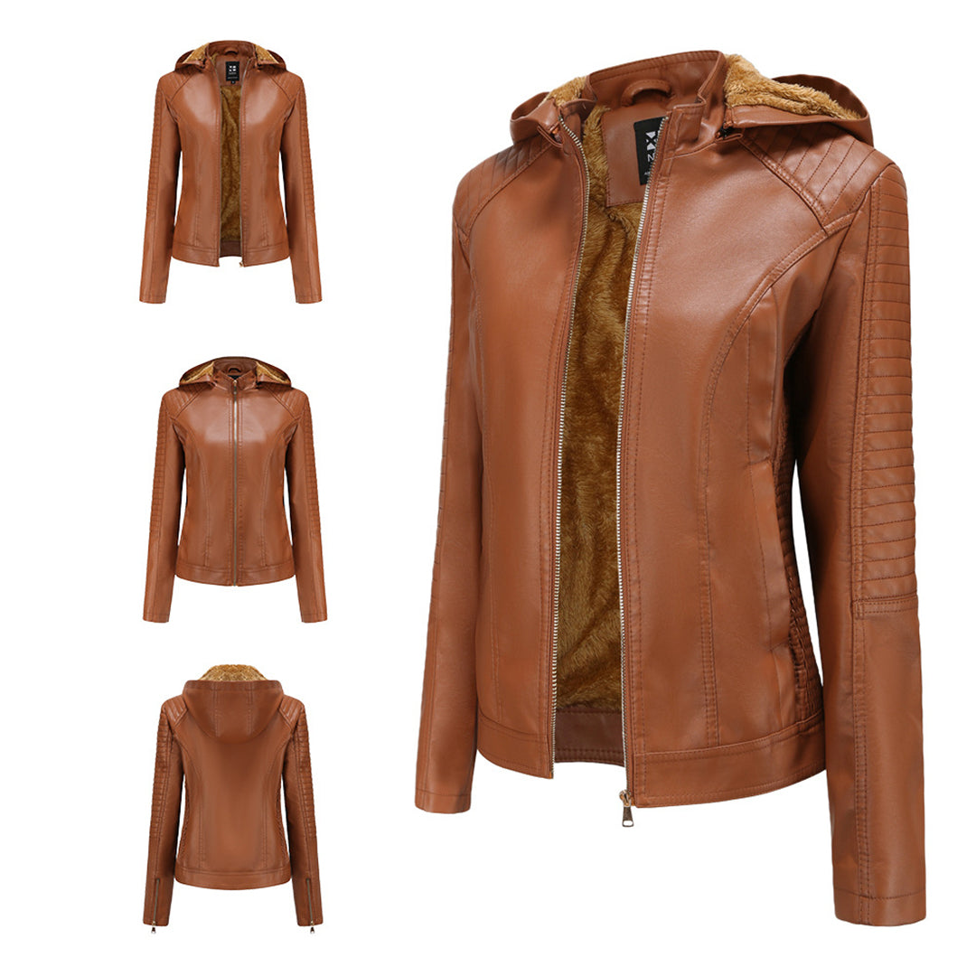 Henrietta - Women's Zip-Up Leather-Look Jacket - photo 12