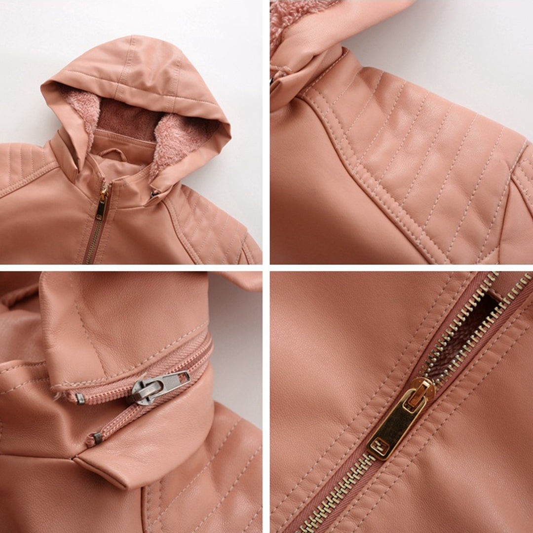 Henrietta - Women's Zip-Up Leather-Look Jacket - photo 4