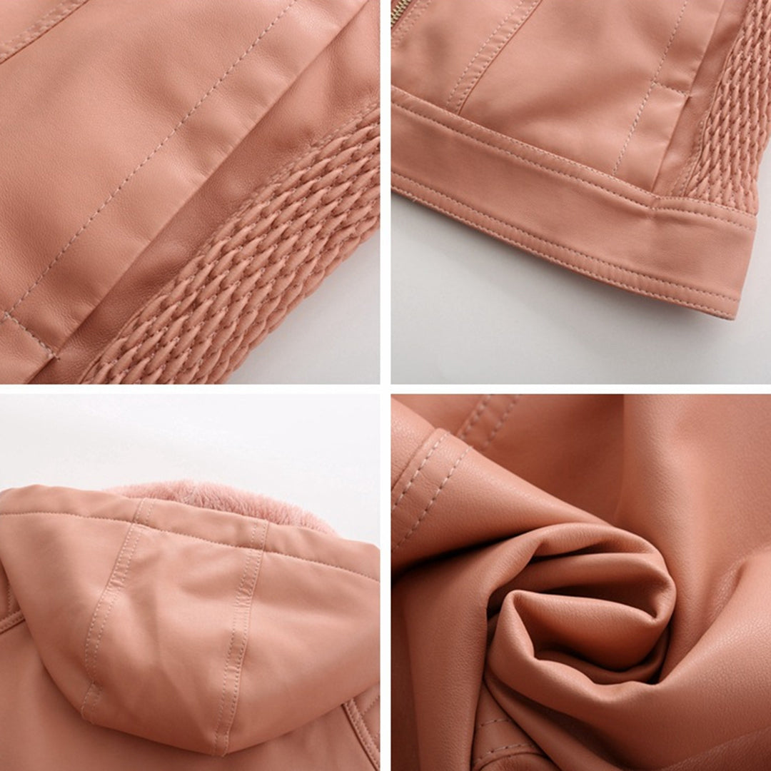 Henrietta - Women's Zip-Up Leather-Look Jacket - photo 5
