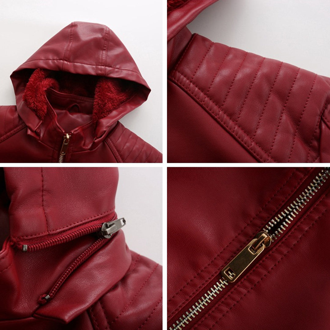 Henrietta - Women's Zip-Up Leather-Look Jacket - photo 6