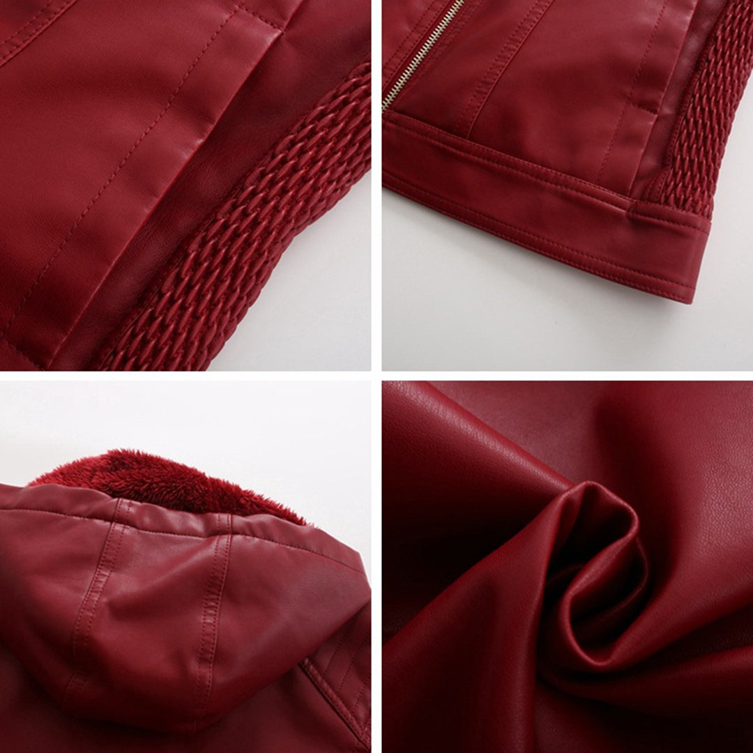 Henrietta - Women's Zip-Up Leather-Look Jacket - photo 7