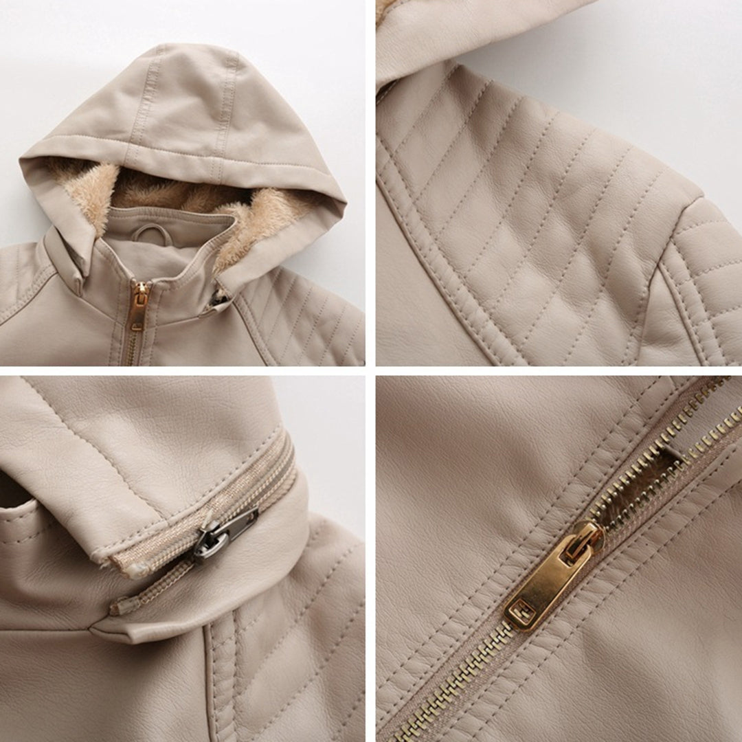 Henrietta - Women's Zip-Up Leather-Look Jacket - photo 8