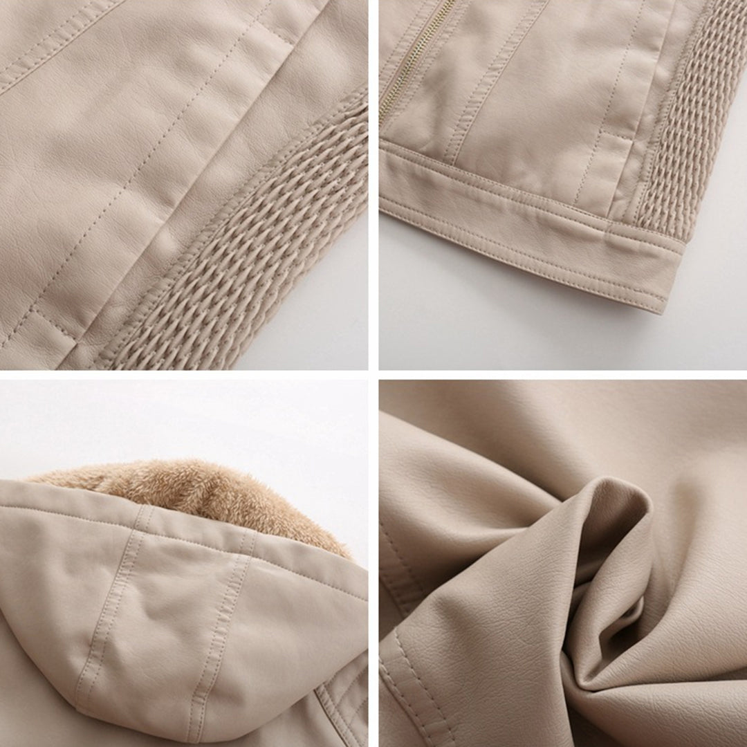 Henrietta - Women's Zip-Up Leather-Look Jacket - photo 9