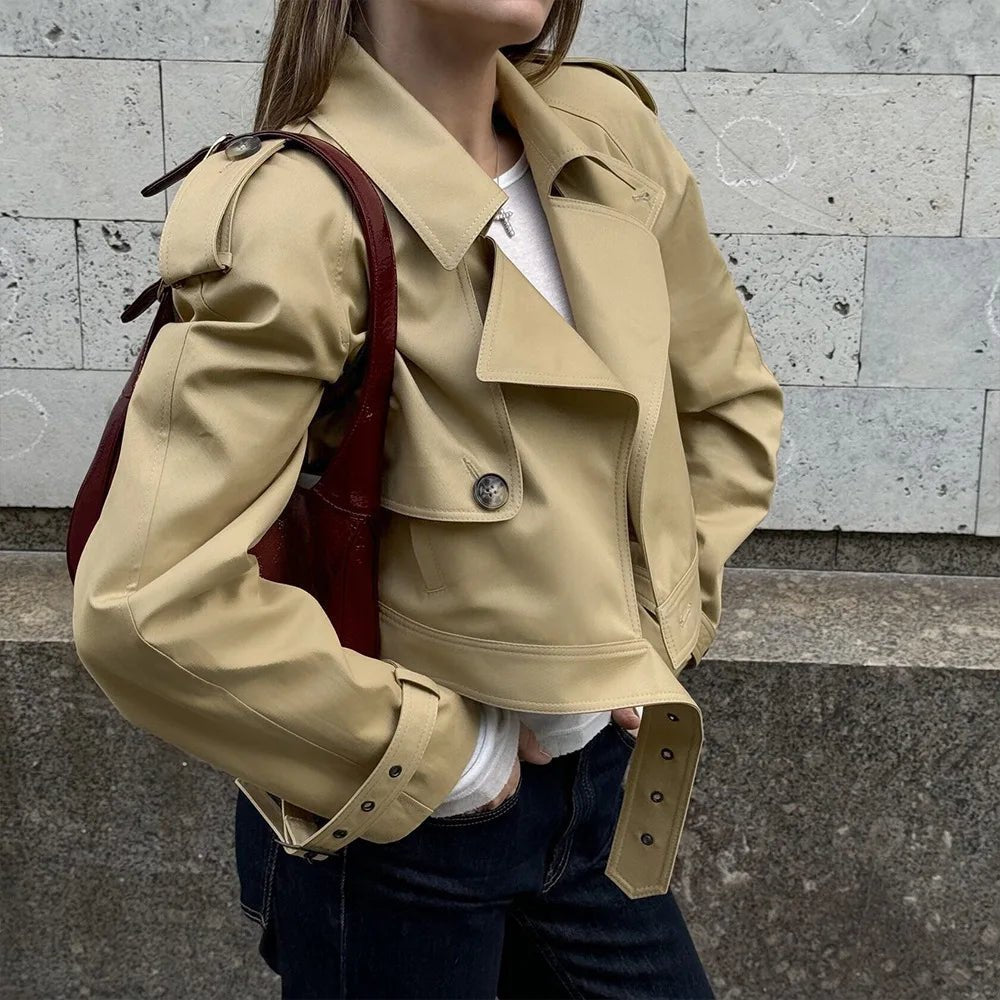 Hester - Women's Relaxed Trench Coat with Collar - photo 1