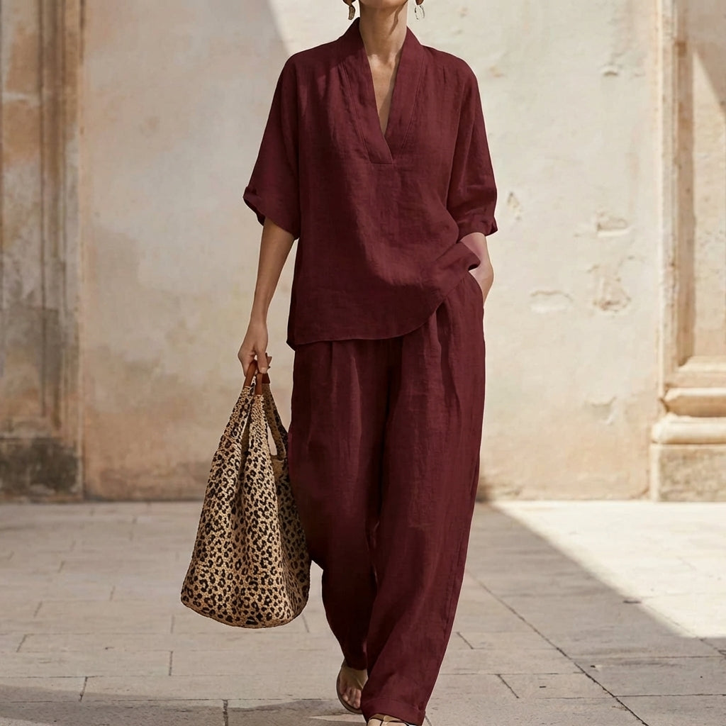 Hester - Women's Blouse and Wide Leg Trouser Set - photo 2