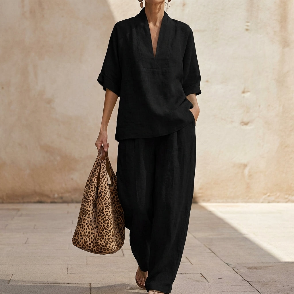Hester - Women's Blouse and Wide Leg Trouser Set - photo 3