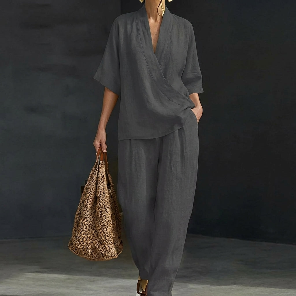 Hester - Women's Blouse and Wide Leg Trouser Set - photo 4