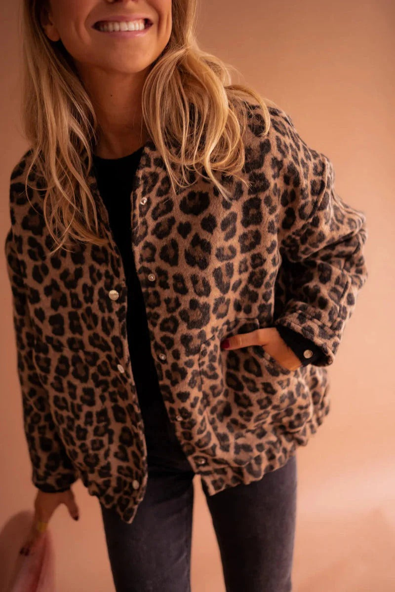 Hetty - Women's Animal Print Bomber Jacket - photo 1