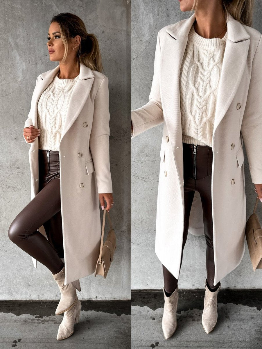 Hollis - Women's Double Breasted Midi Overcoat - photo 11