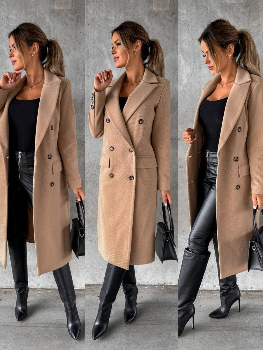 Hollis - Women's Double Breasted Midi Overcoat - photo 13