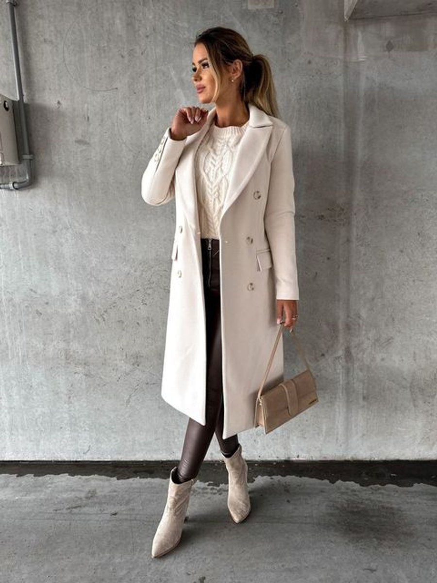 Hollis - Women's Double Breasted Midi Overcoat - photo 6