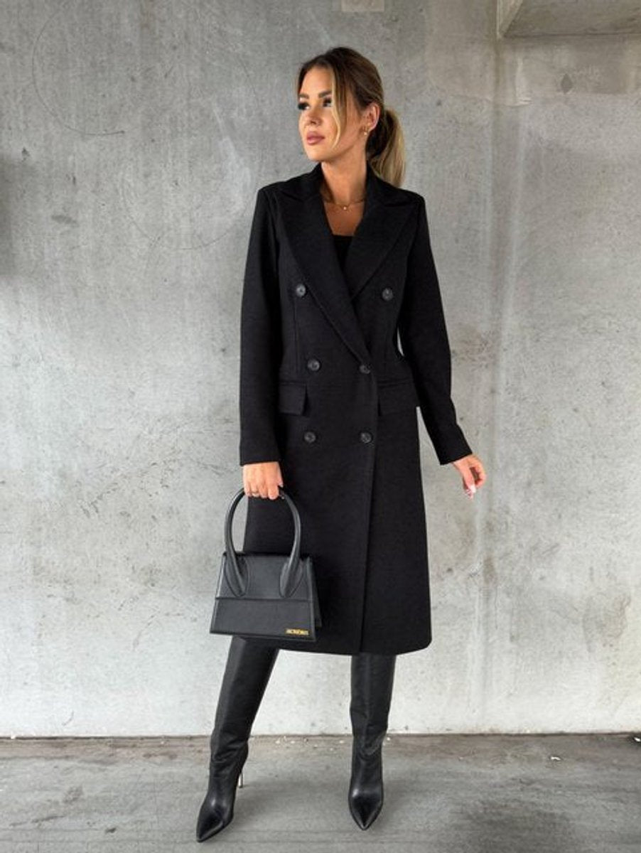 Hollis - Women's Double Breasted Midi Overcoat - photo 7