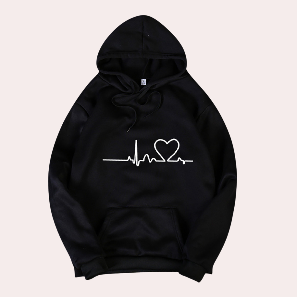 Honora - Women's Relaxed Hoodie with Heart Print - photo 2