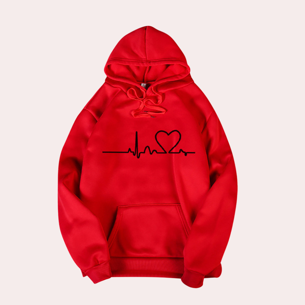 Honora - Women's Relaxed Hoodie with Heart Print - photo 4