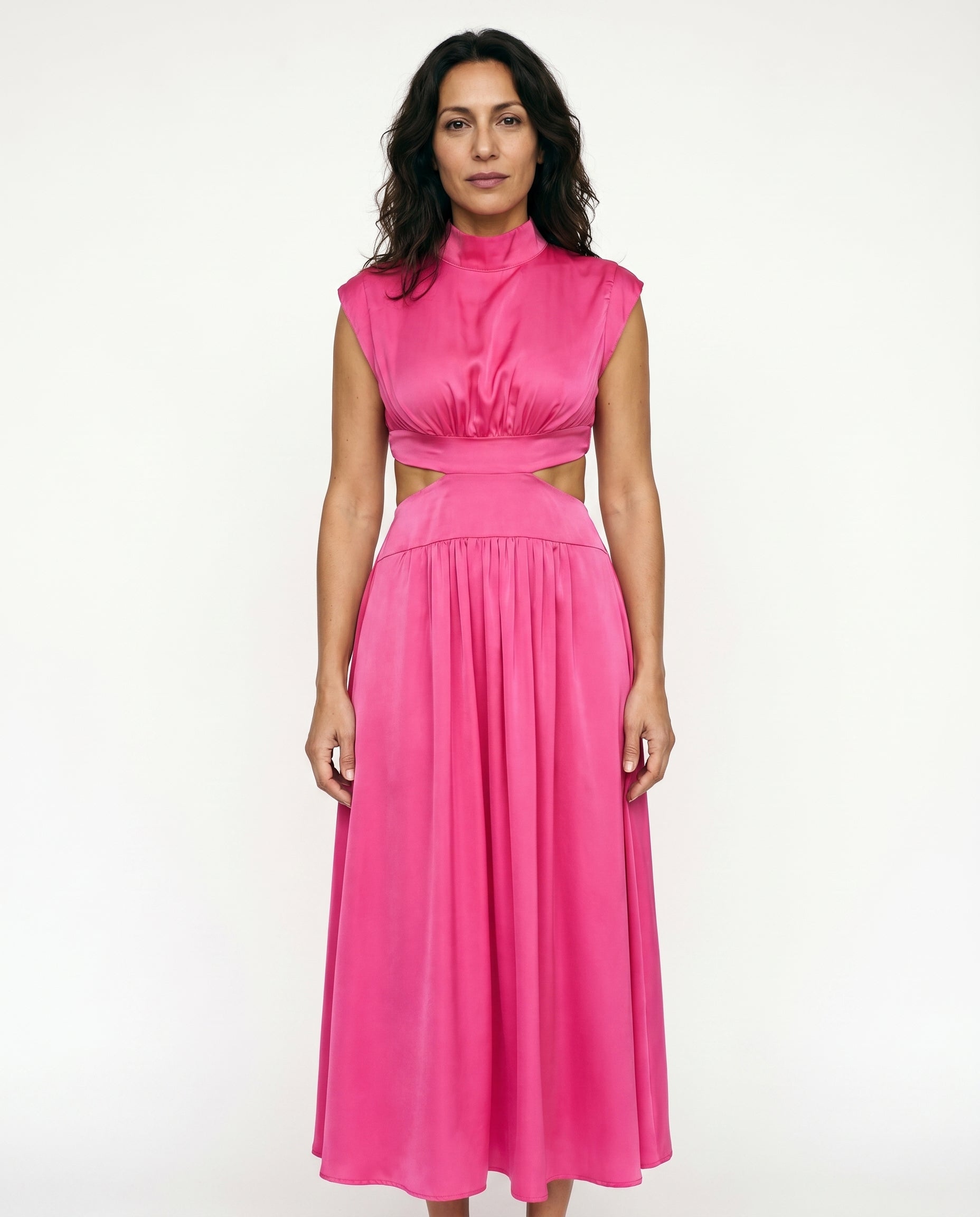 Ella - Cutout Waist High Neck Maxi Dress