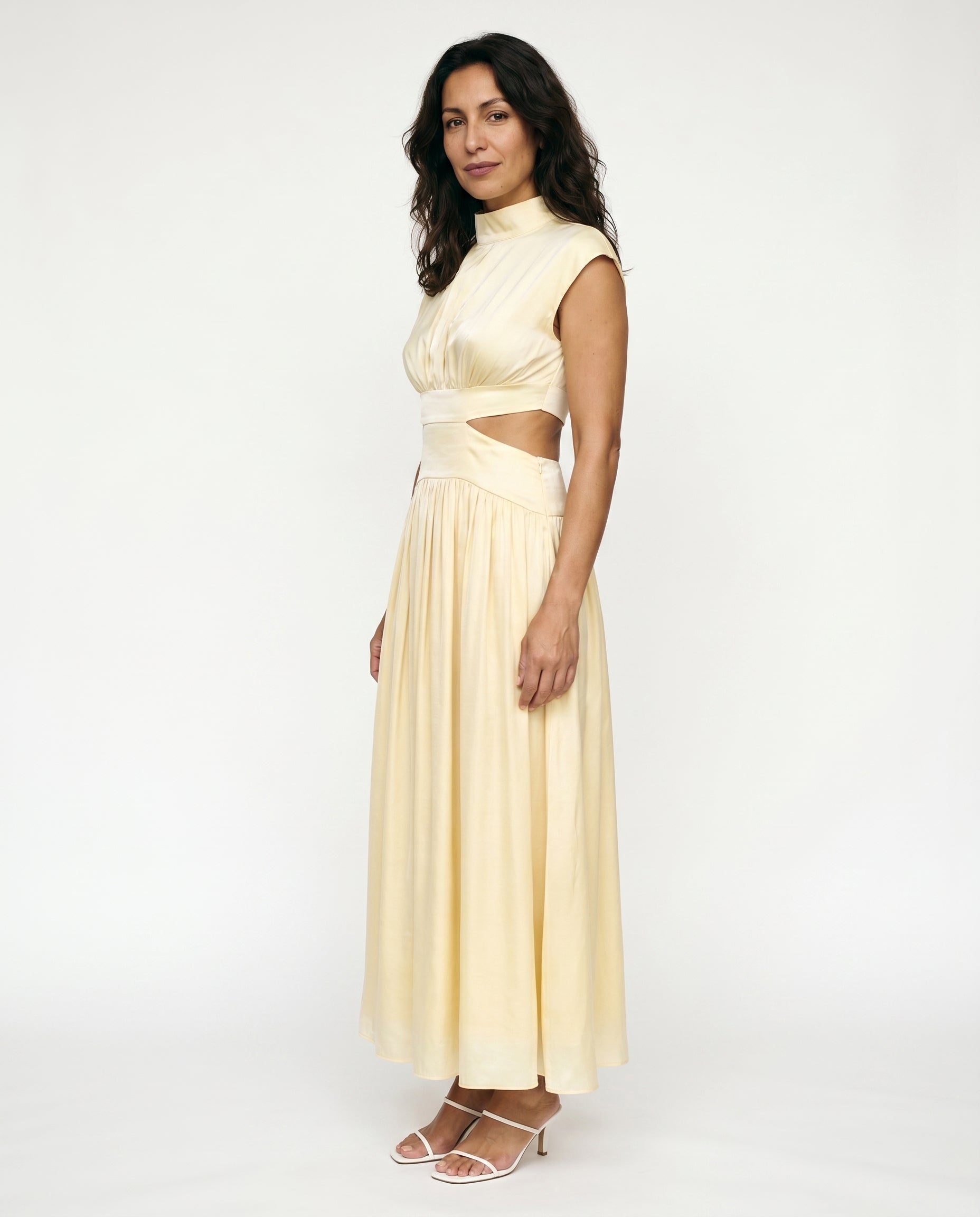 Ella - Cutout Waist High Neck Maxi Dress