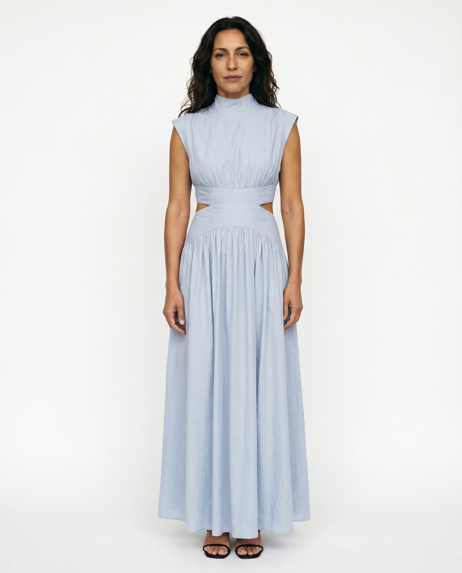 Ella - Cutout Waist High Neck Maxi Dress