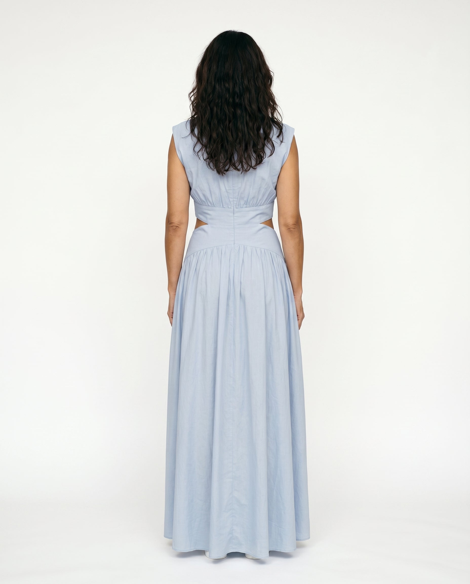 Ella - Cutout Waist High Neck Maxi Dress