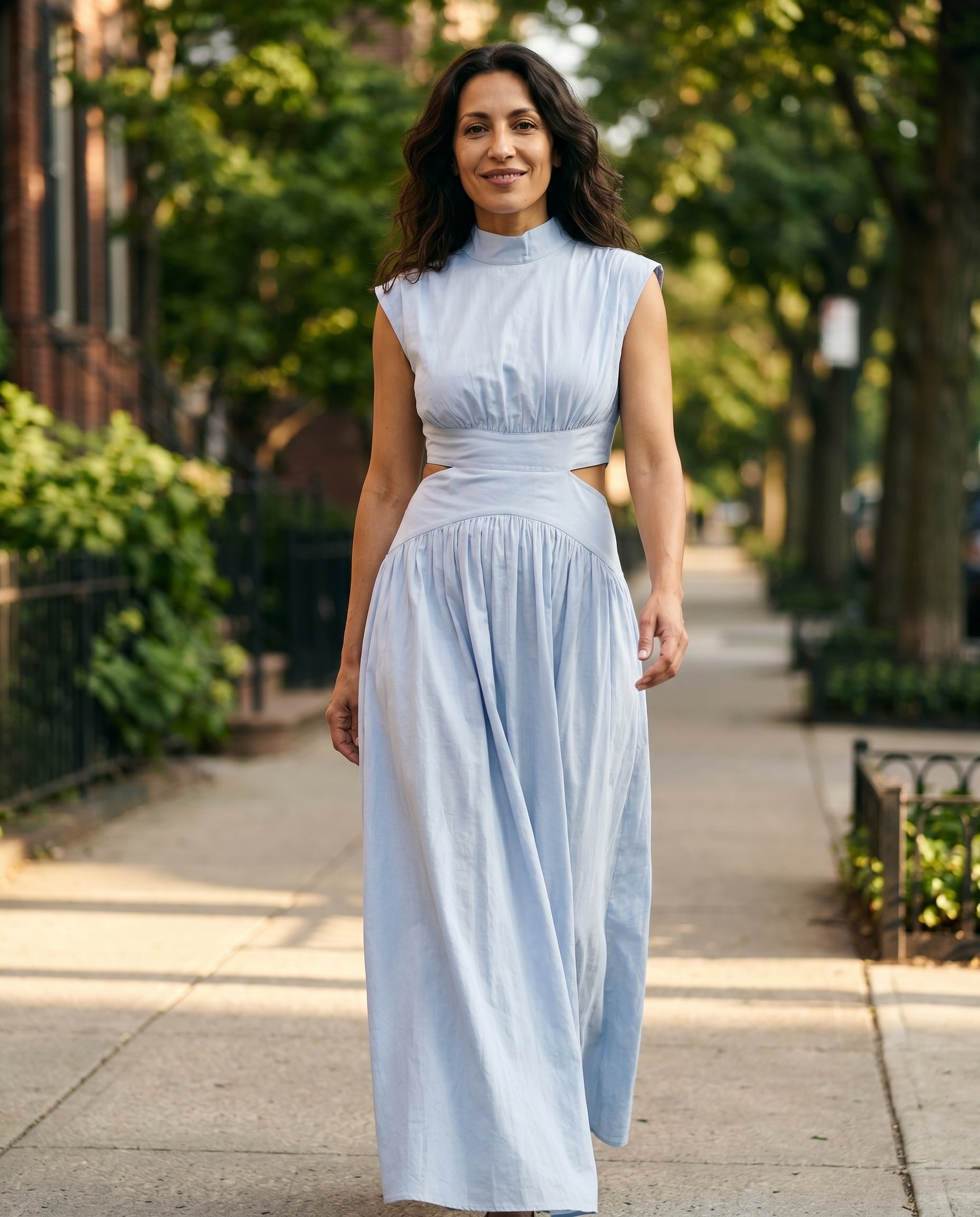 Ella - Cutout Waist High Neck Maxi Dress