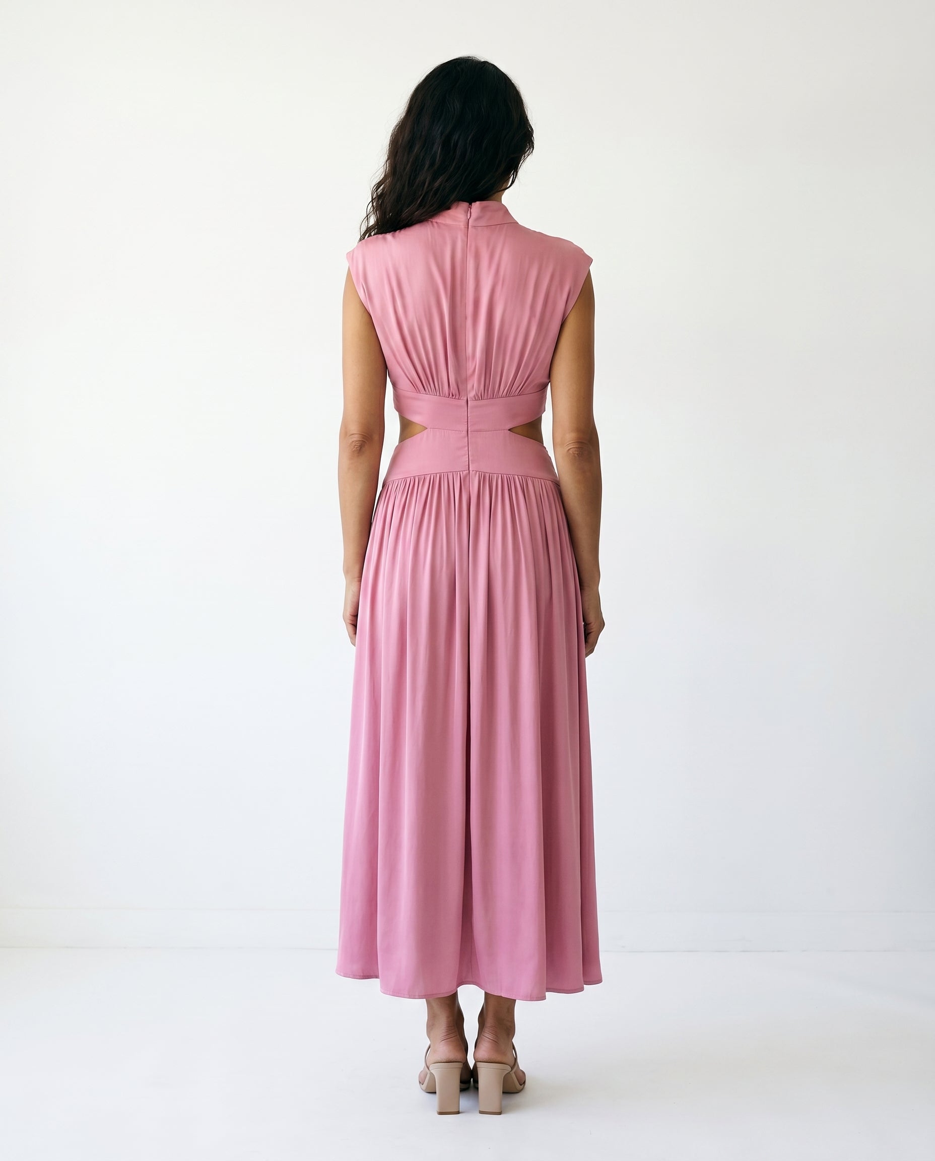 Ella - Cutout Waist High Neck Maxi Dress