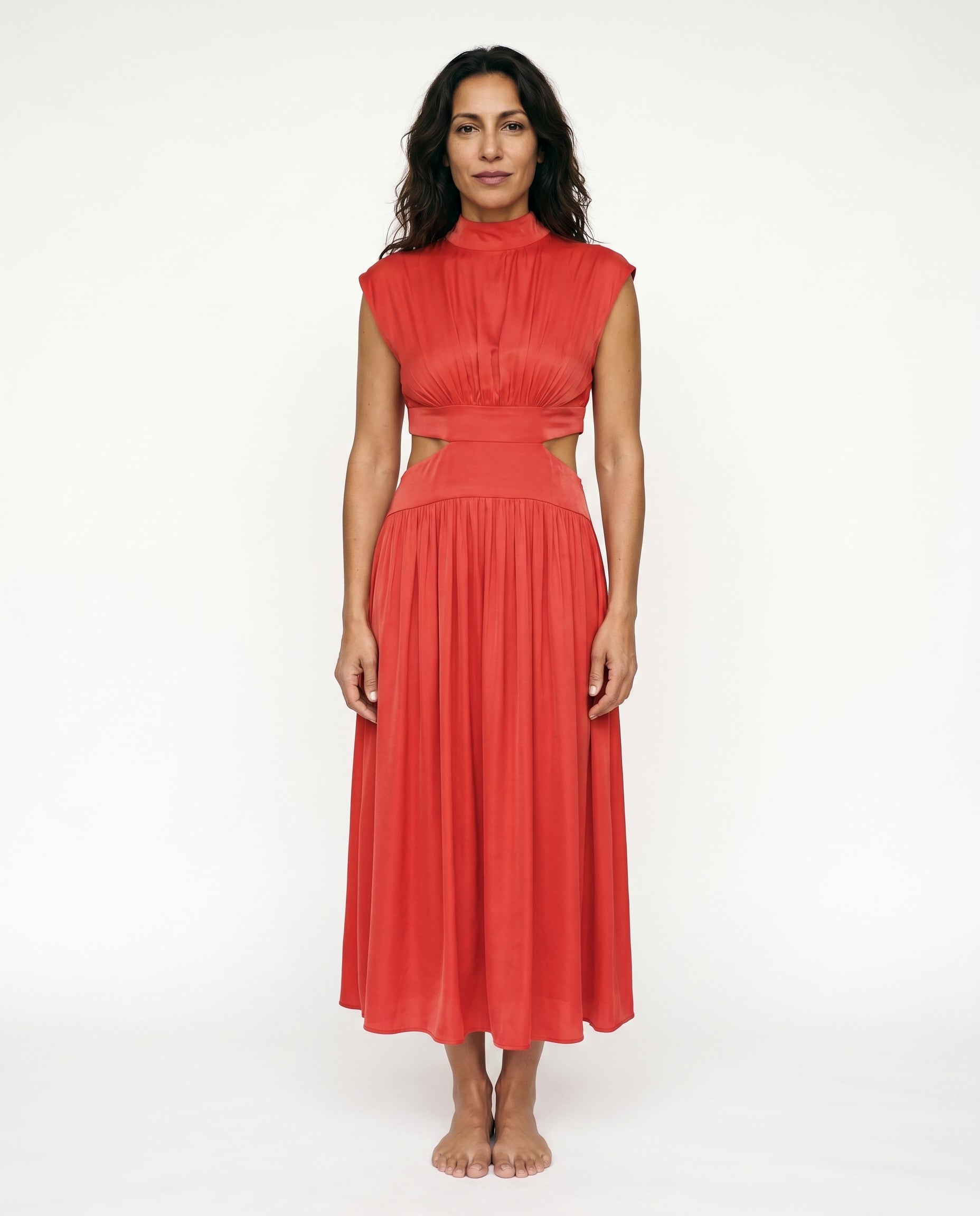 Ella - Cutout Waist High Neck Maxi Dress
