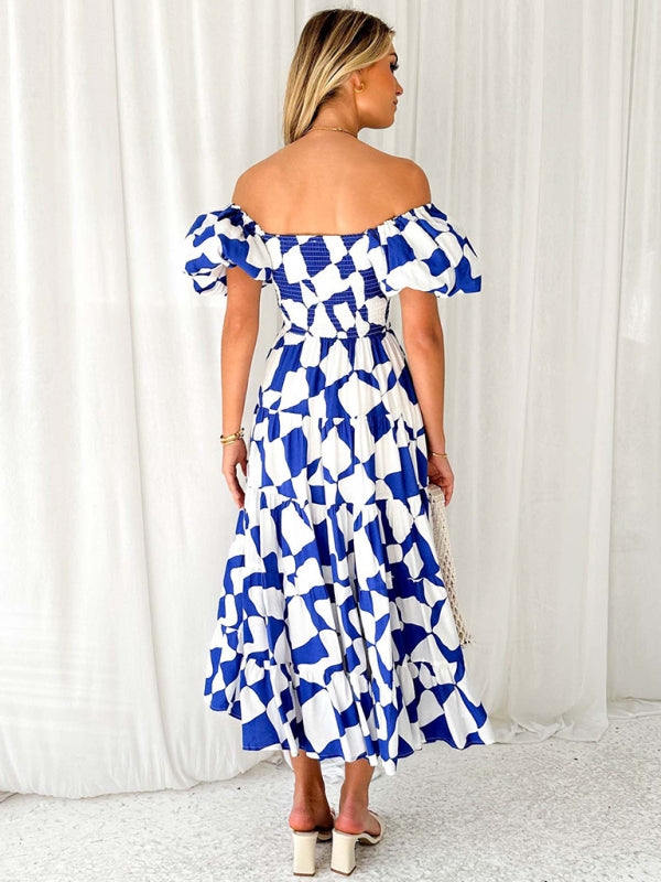 Abby - Women's Off-Shoulder Maxi Dress with Smocked Bodice and Floral Print - photo 5