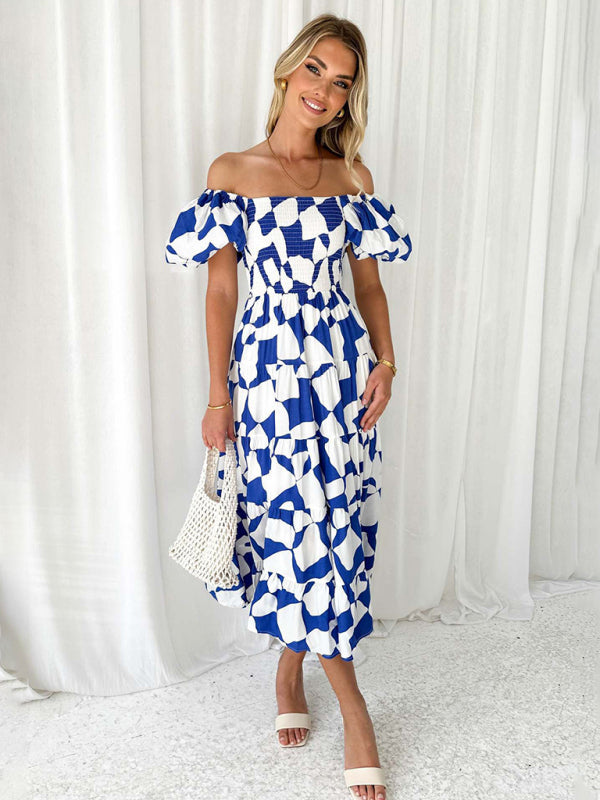 Abby - Women's Off-Shoulder Maxi Dress with Smocked Bodice and Floral Print - photo 6