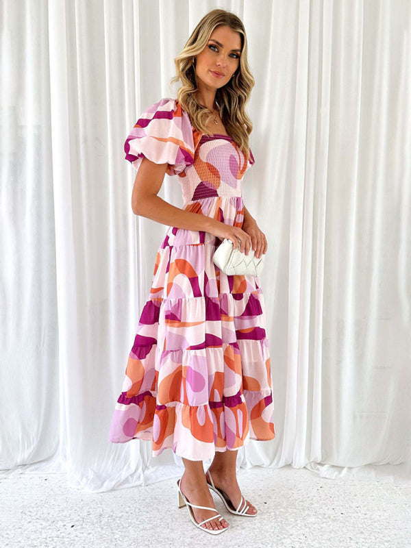 Abby - Women's Off-Shoulder Maxi Dress with Smocked Bodice and Floral Print - photo 10