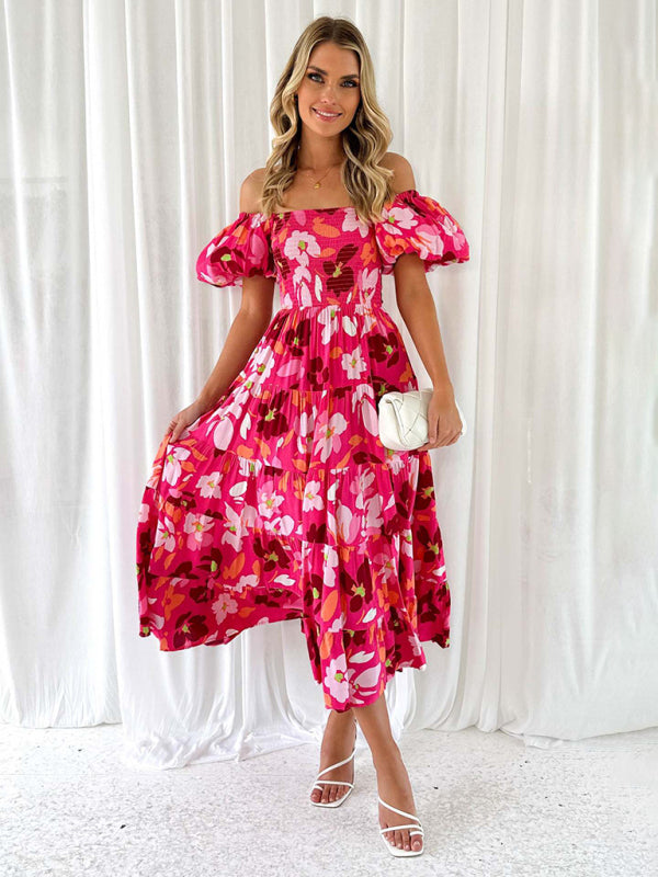 Abby - Women's Off-Shoulder Maxi Dress with Smocked Bodice and Floral Print - photo 14