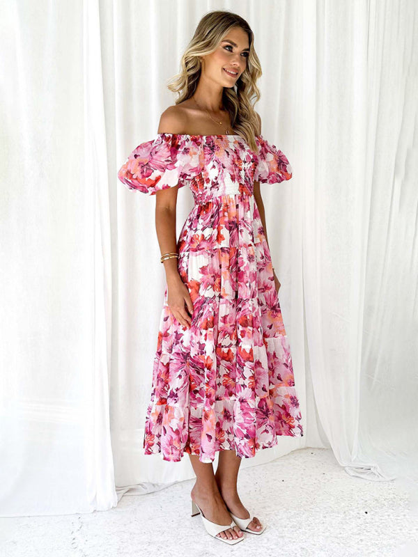 Abby - Women's Off-Shoulder Maxi Dress with Smocked Bodice and Floral Print - photo 25