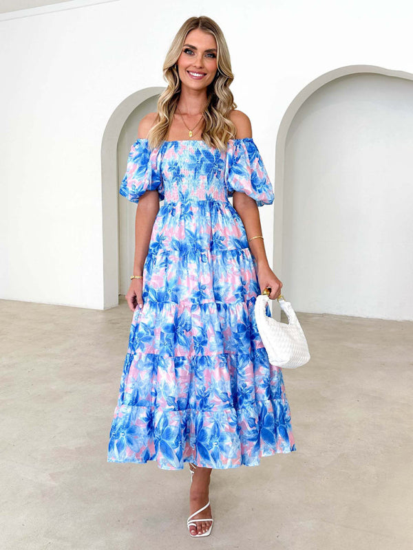 Abby - Women's Off-Shoulder Maxi Dress with Smocked Bodice and Floral Print - photo 11