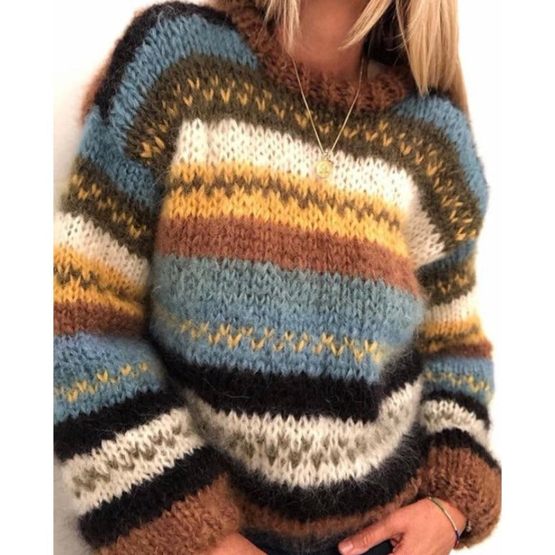 Claire - Women's Striped Knit Sweater