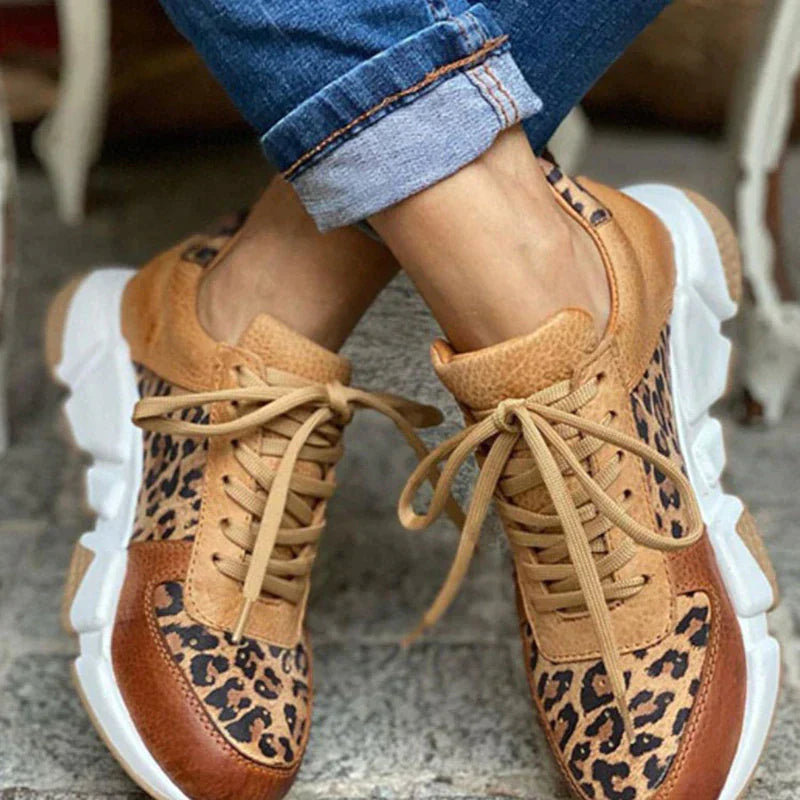Selene - Women's Fierce Leopard Print Sneakers Trendy and Comfortable