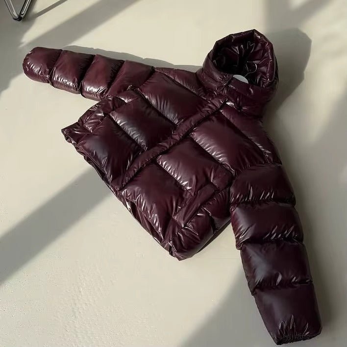 Indigo - Women's Cropped Puffer Jacket with Zip Front - photo 7