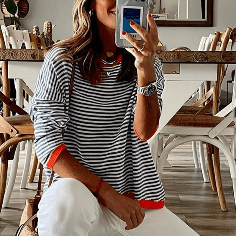 Eva - Women's Soft Striped Pullover Sweater