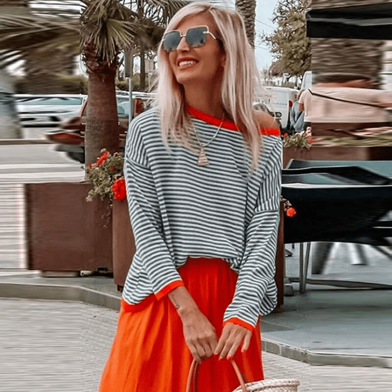 Eva - Women's Soft Striped Pullover Sweater