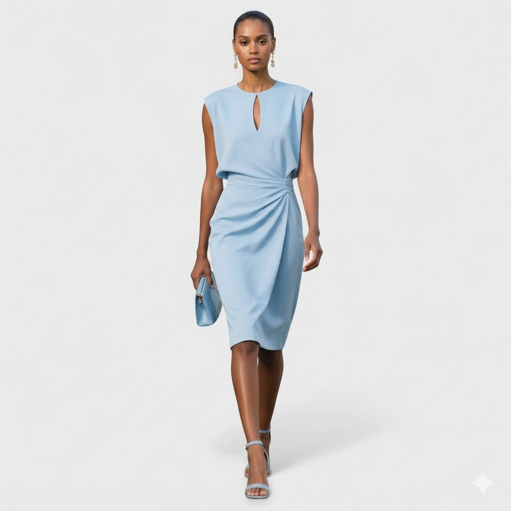 Iria - Women's Sleeveless Midi Dress with Keyhole Neckline - photo 1