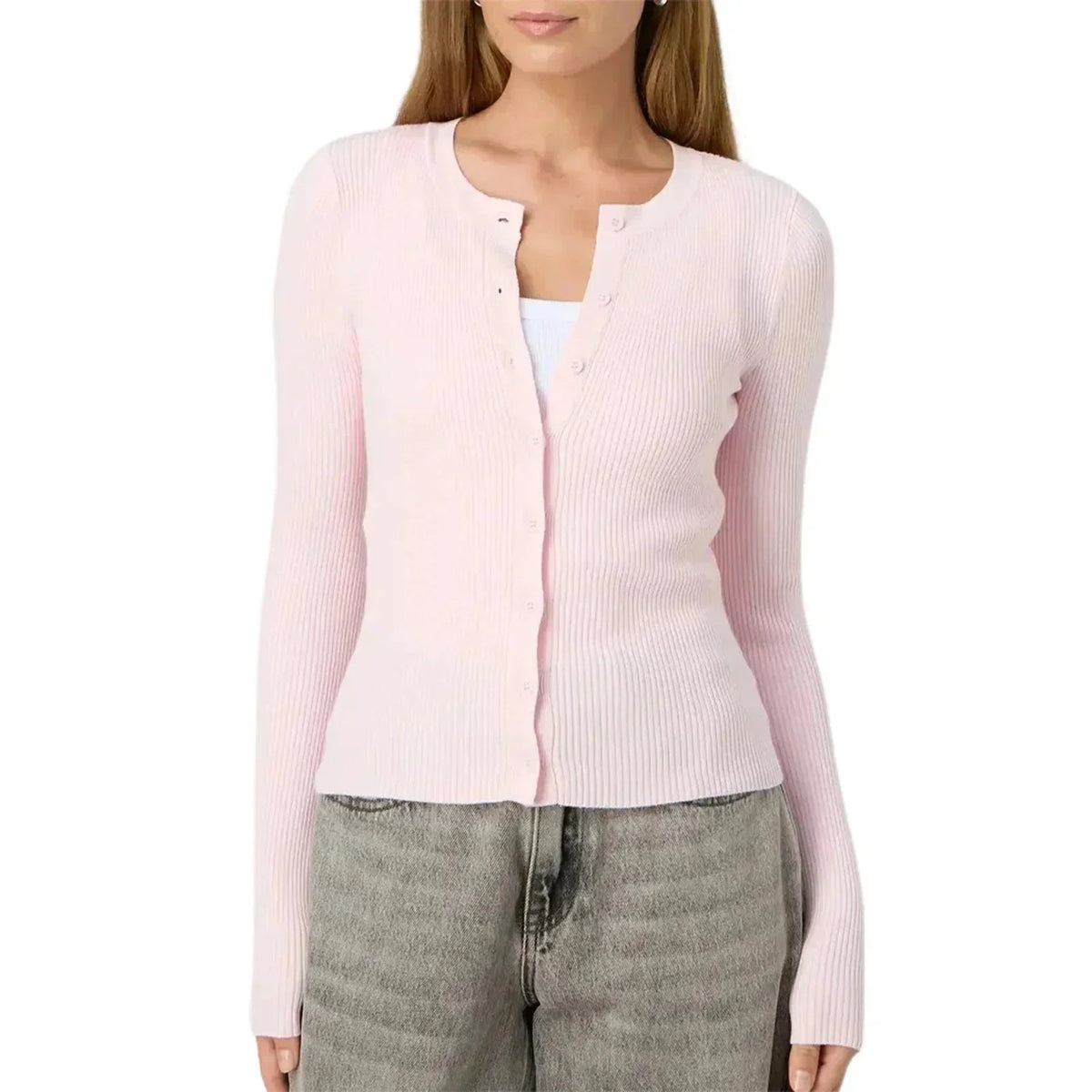 Isolde-Rae - Women's Fitted Cardigan in Knit with Long Sleeves - photo 3