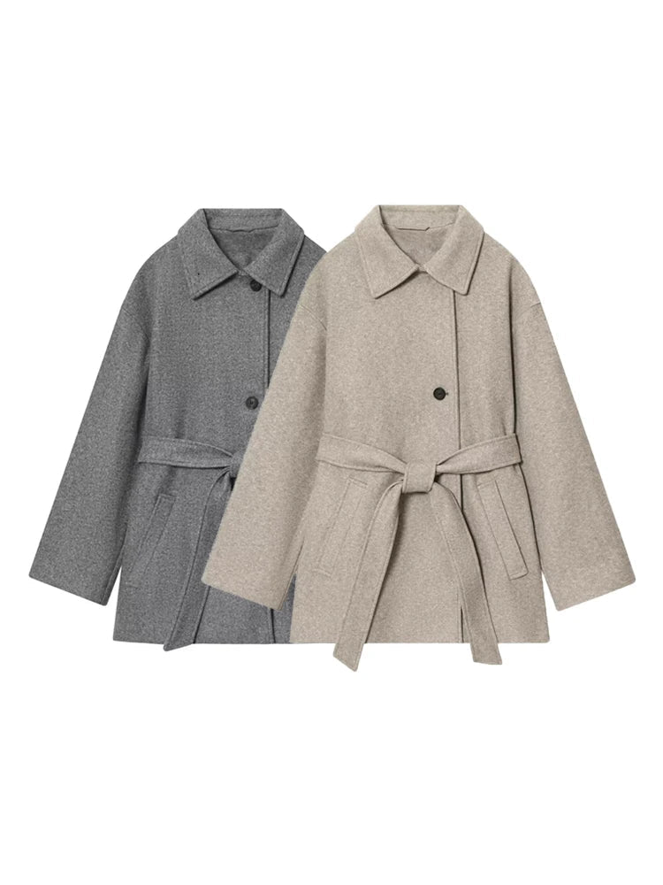 Jade - Women's Coat with Tie Belt - photo 12