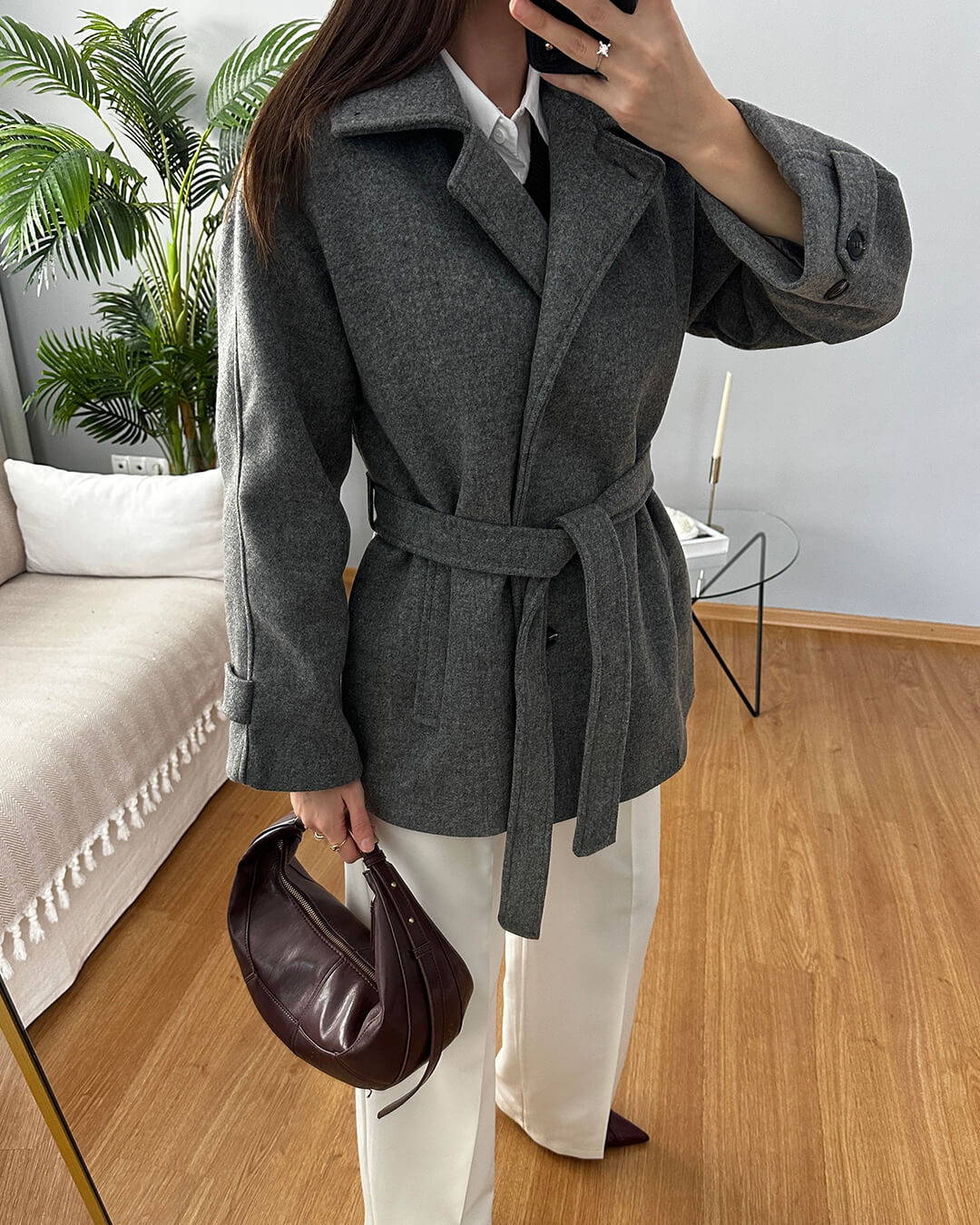 Jade - Women's Coat with Tie Belt - photo 6