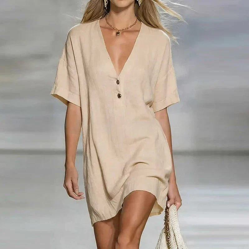 Janella - Women's Button Front Mini Shirt Dress - photo 6