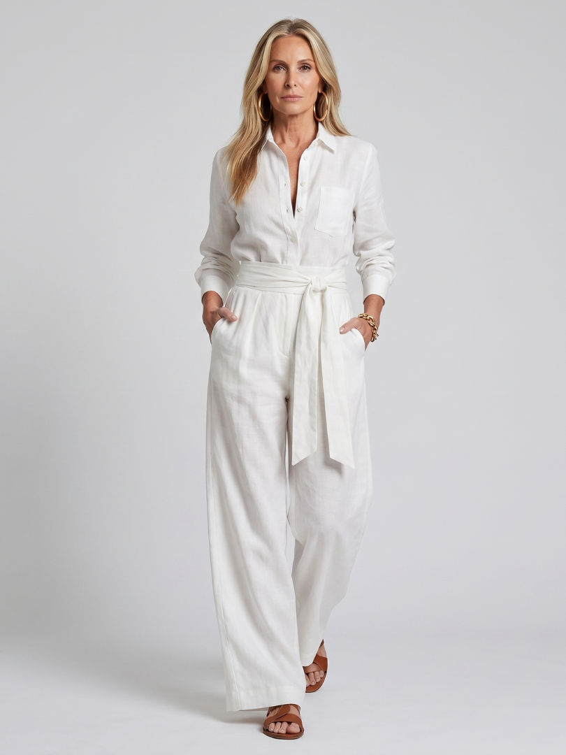 Jasmin - Women's Jumpsuit with Wide Leg - photo 2